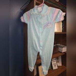 Vintage-lullaby Land- Infant Pastel Rainbow&Sunshine, One Pc- Sz-med 14.5-18lbs